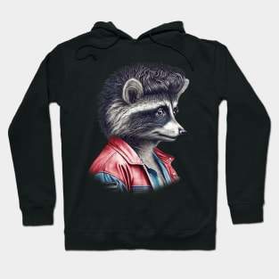 80s Raccoon With Mullet Hoodie